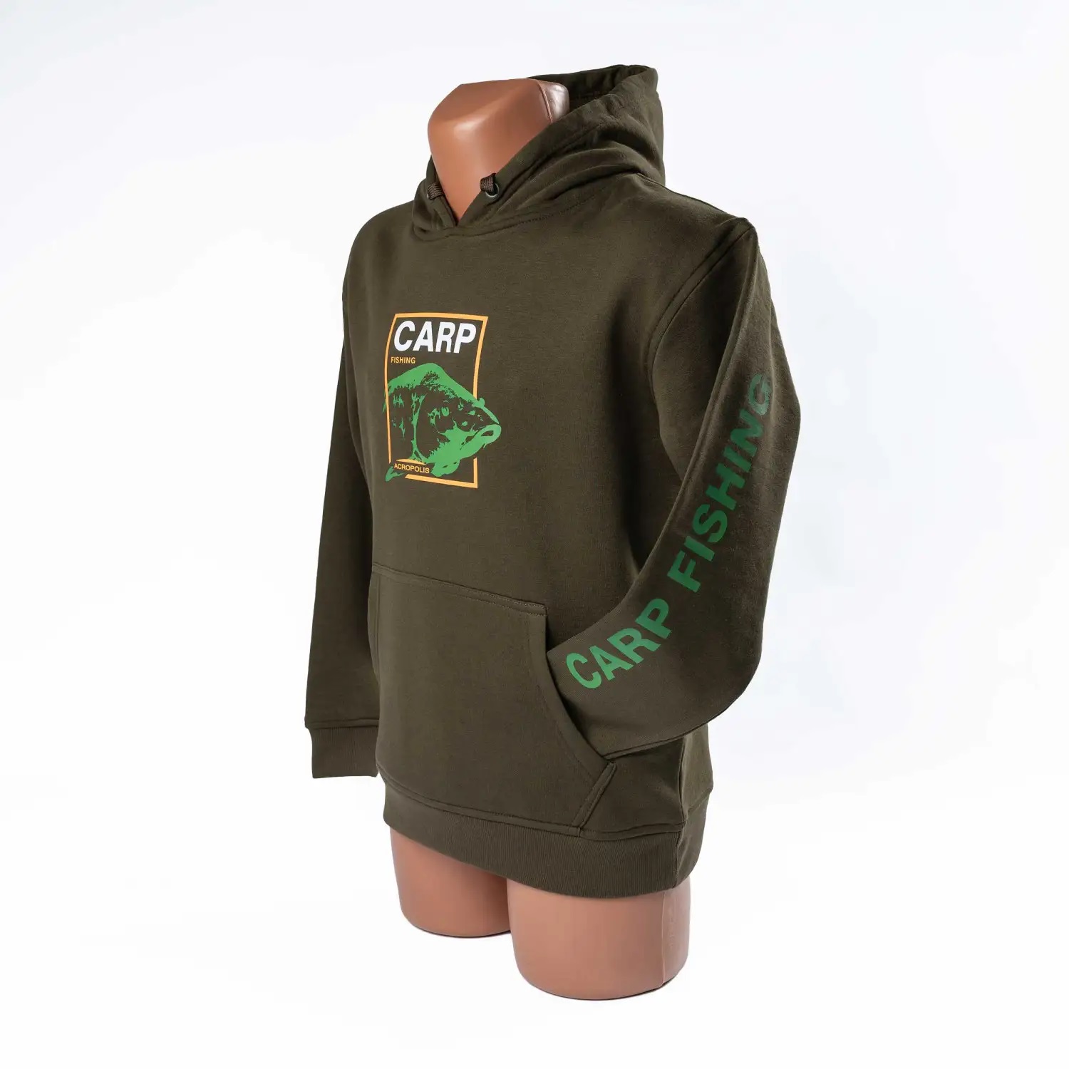 OHR-4 Khaki hoodie for fishermen, prints Carp, Carp Fishing – S, M, L, XL
