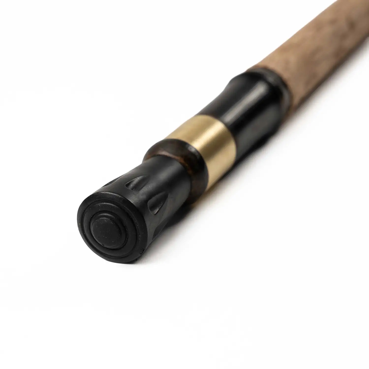 PMG-4e Handcrafted Mushroom Picking Black Bamboo Walking Stick with Deer Antler Handle