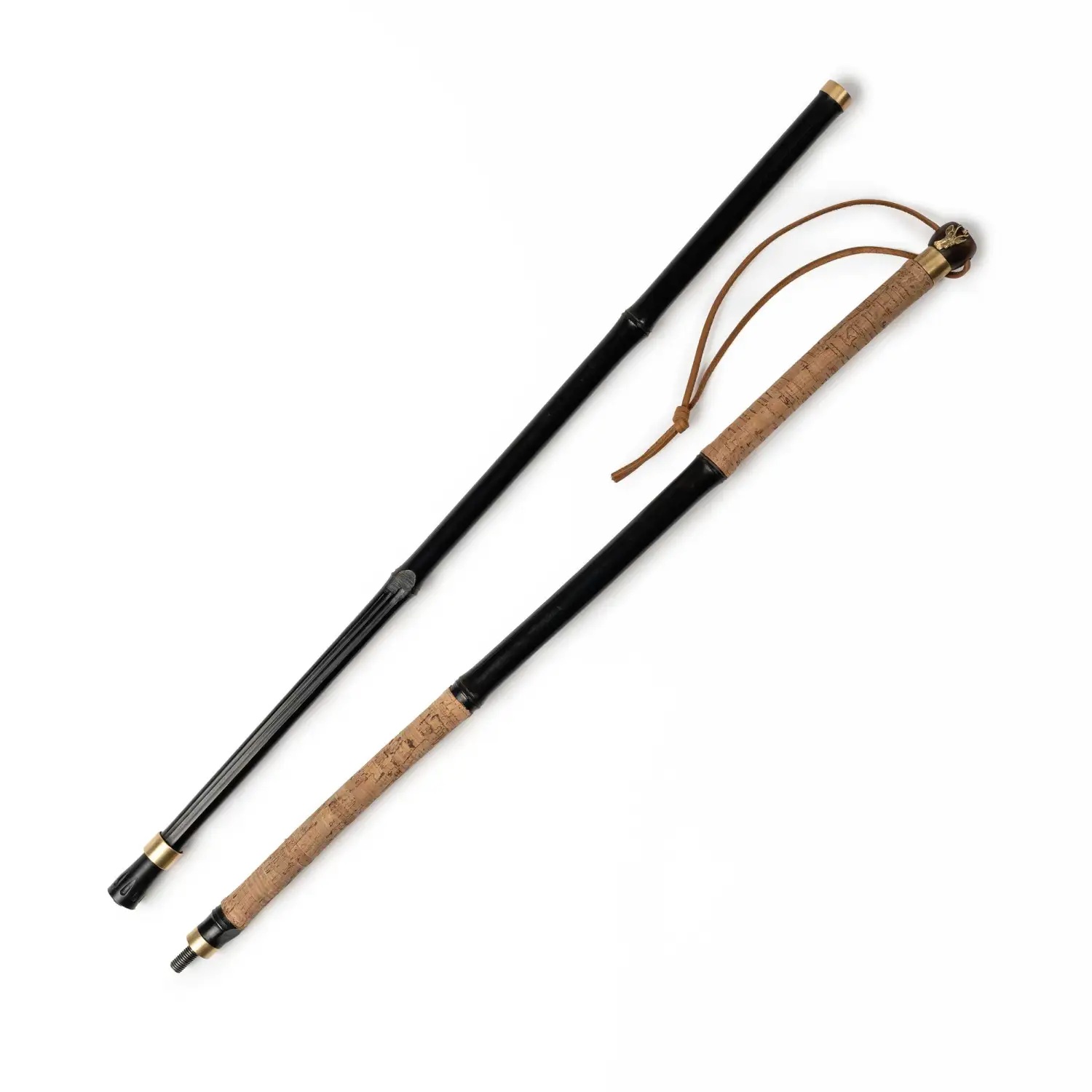 PMG-5e Collapsible Black Bamboo Mushroom Picking Walking Stick