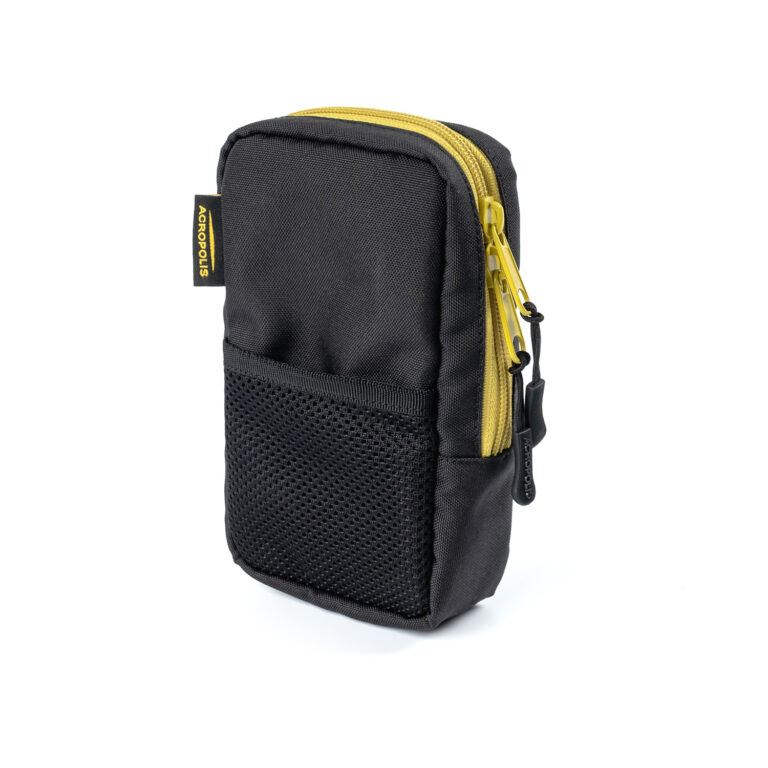 PU-1ch Black Utility Pouch with MOLLE System Attachments