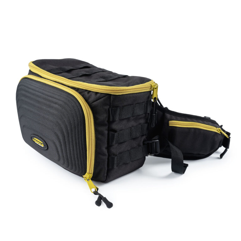 SDS-7ch Black Modular Waist Bag for Shore Spinning Fishing