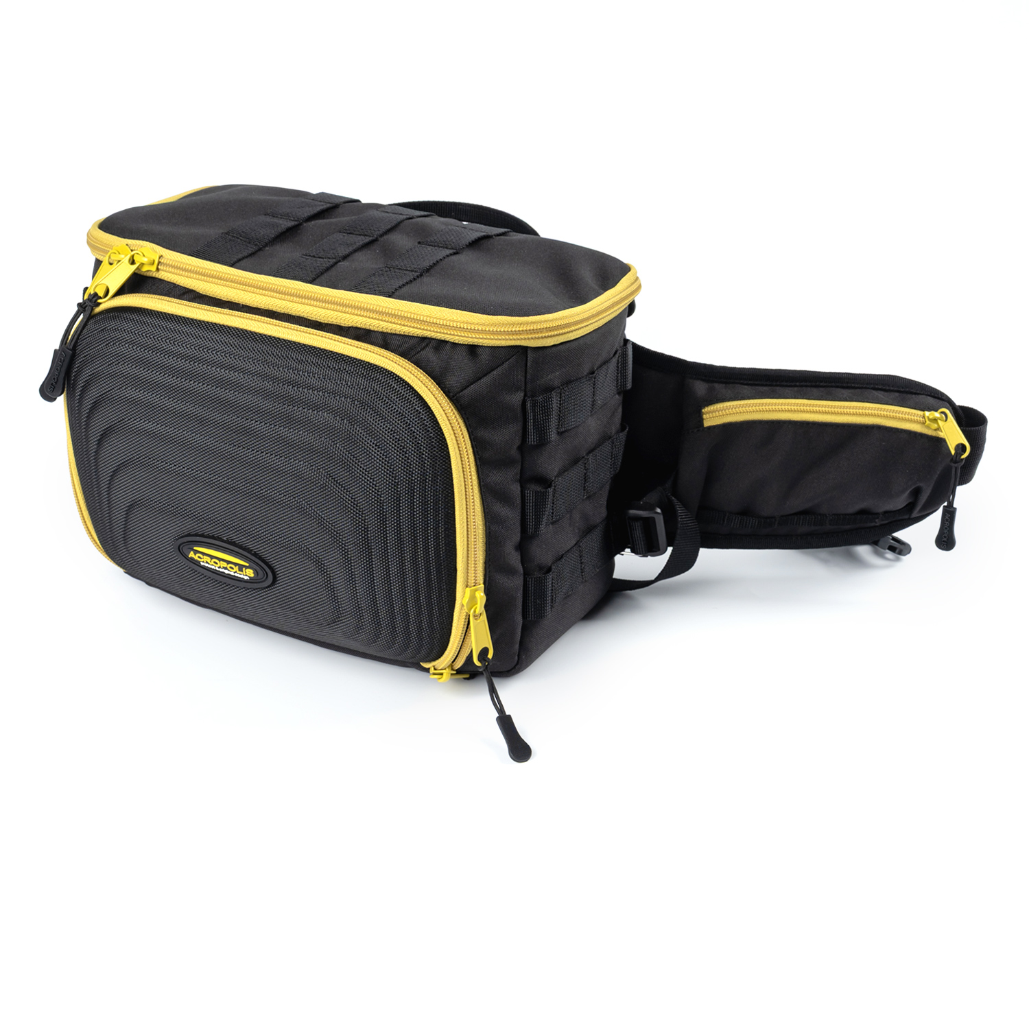SDS-7ch Black Modular Waist Bag for Shore Spinning Fishing