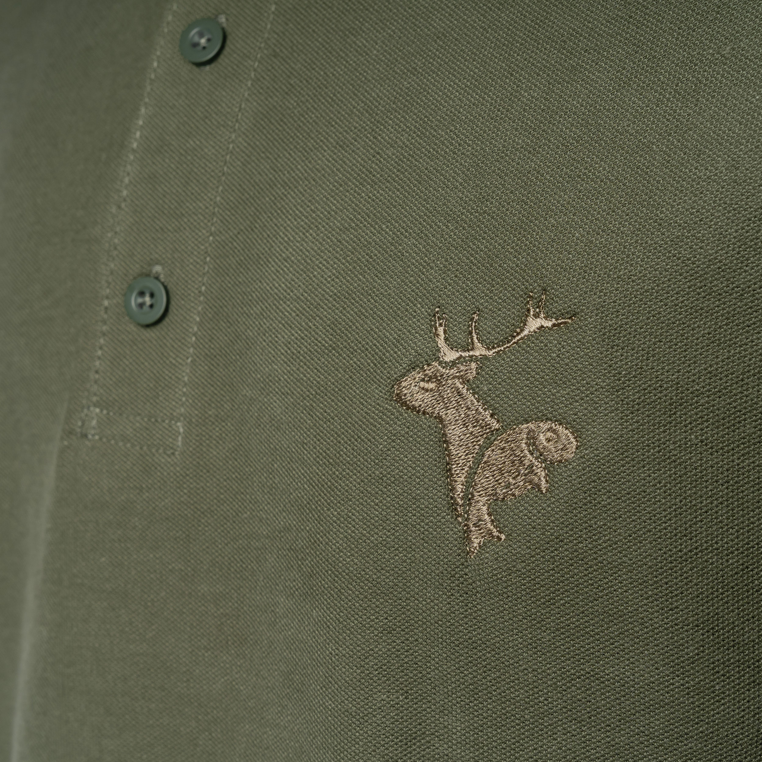 OFRM-8o Olive Polo with Embroidery for Hunters and Fishermen