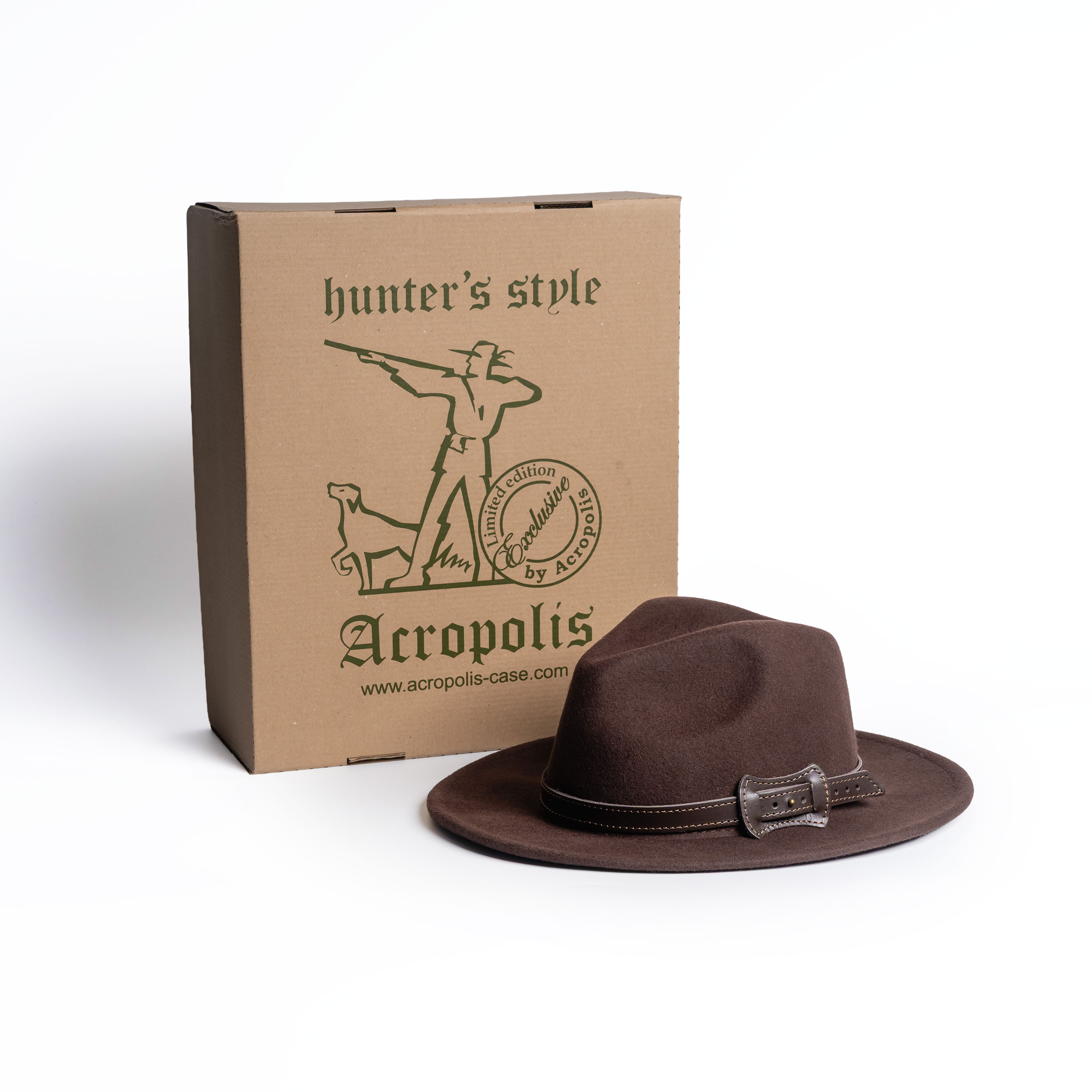 OKM-11 Brown Hunting Hat with Leather Decor