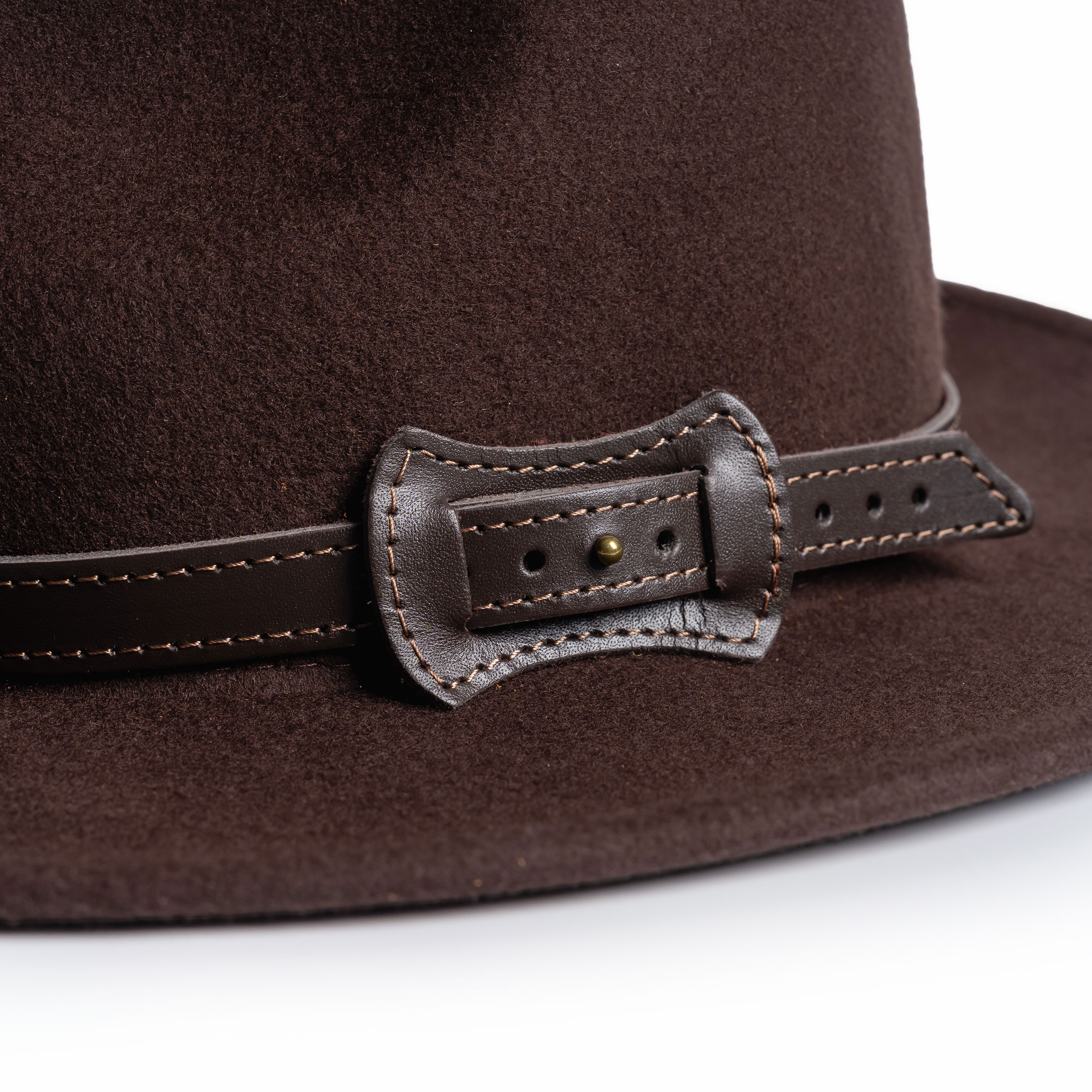 OKM-11 Brown Hunting Hat with Leather Decor