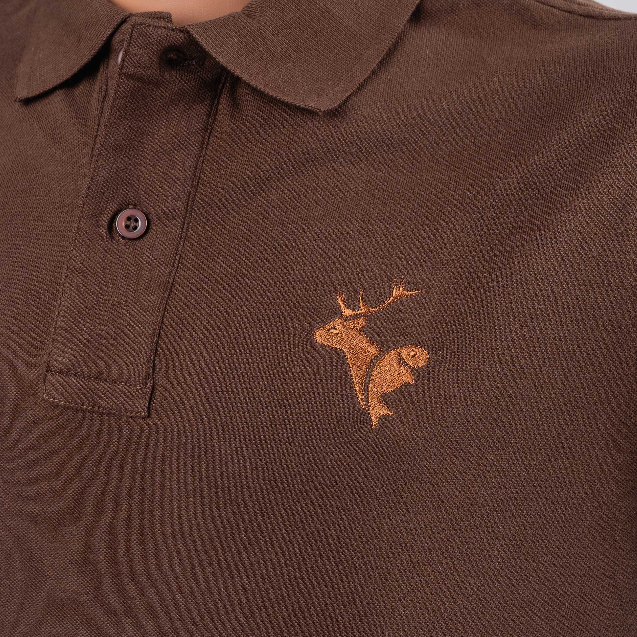 OFRM-8k Brown Polo with Embroidery for Hunters and Fishermen